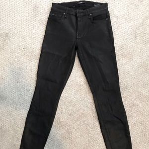7 for all Mankind black stretchy skinny jeans